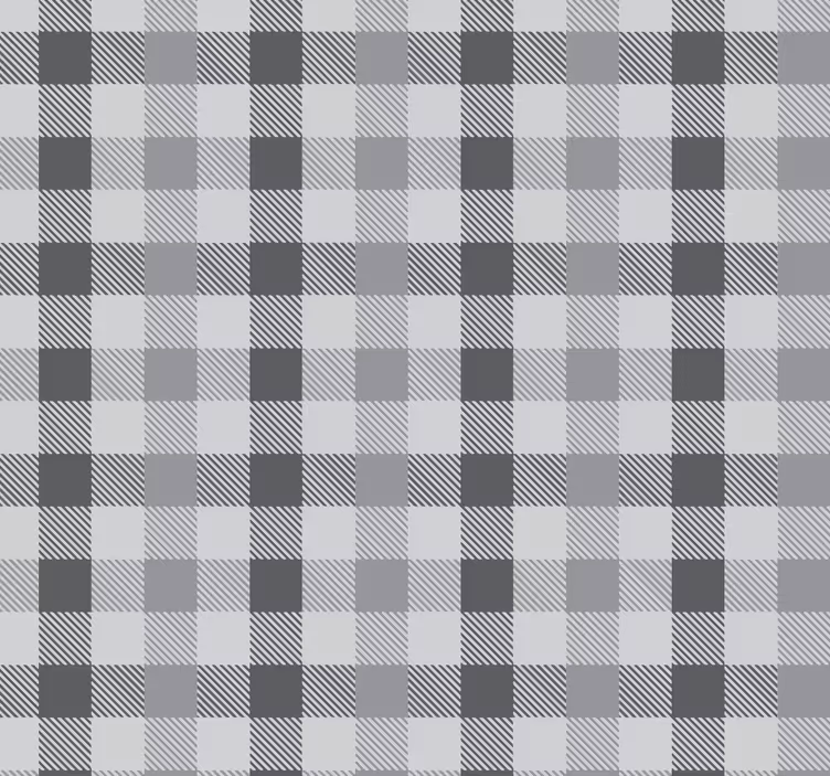 Grijs gingham patroon keuken rolgordijn - TenStickers