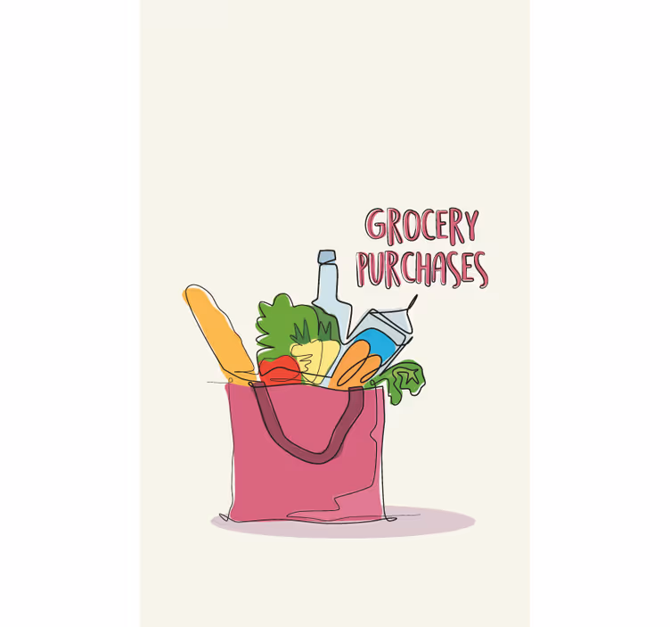 Kruidenierswinkel illustratie keuken rolgordijn - TenStickers