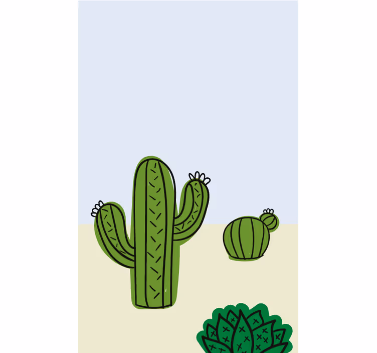 Cactusplant keuken rolgordijn - TenStickers