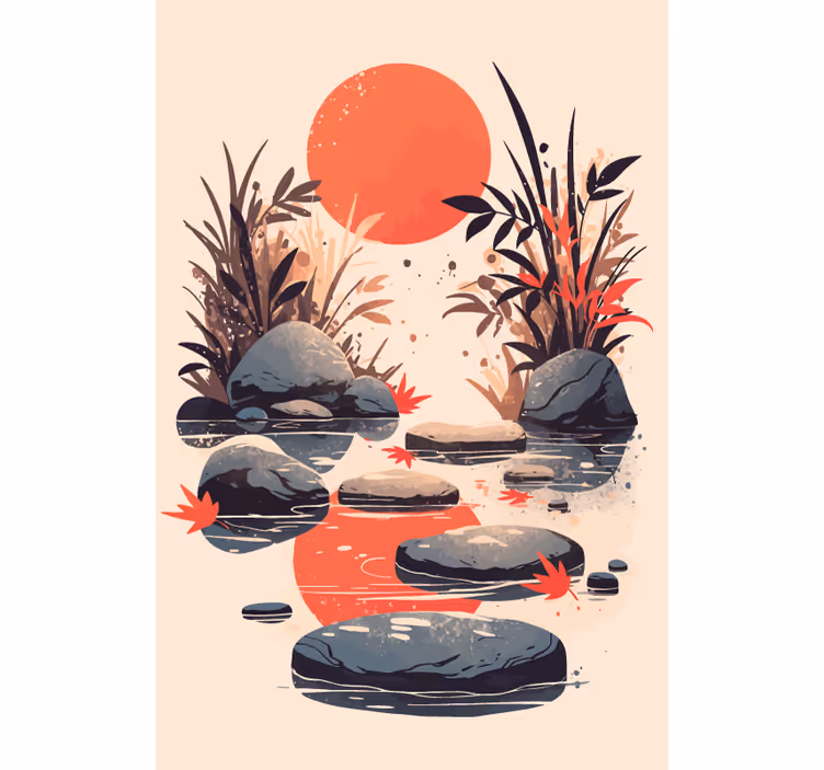 Inspiratie japanse stijl badkamer rolgordijn - TenStickers