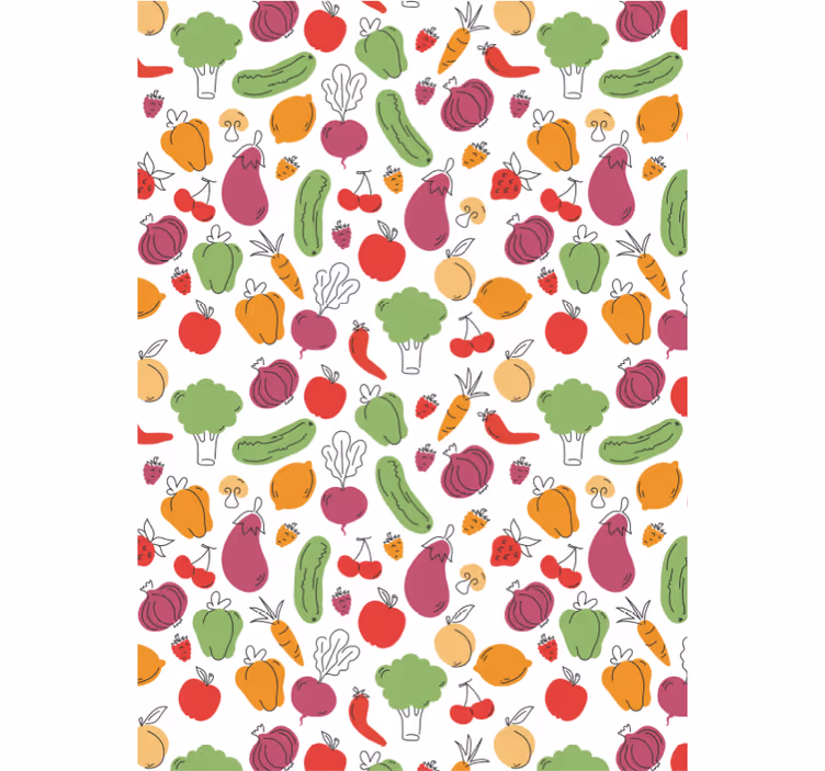 Fruit en groenten keuken rolgordijn - TenStickers