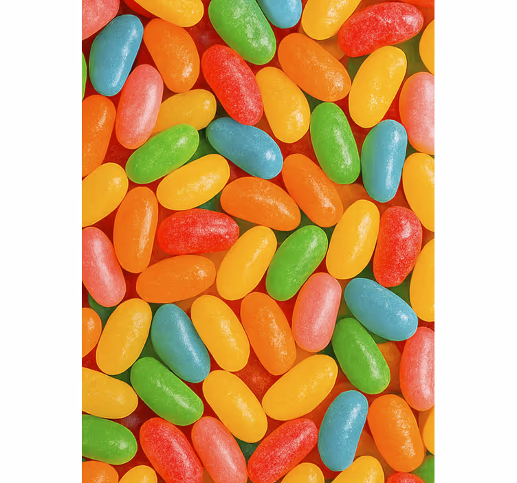 Kleurrijke jelly beans keuken rolgordijn - TenStickers