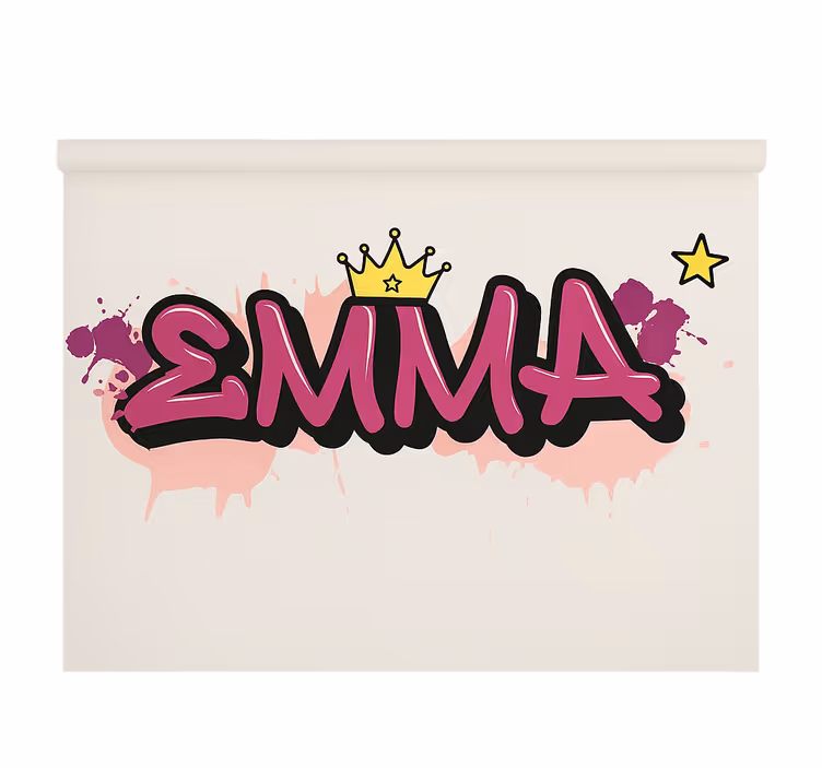 Roze aangepaste graffiti kinderkamer rolgordijn - TenStickers