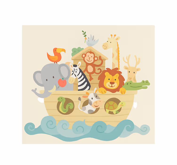 Kinderkamer rolgordijn met ontwerp van noah's ark - TenStickers
