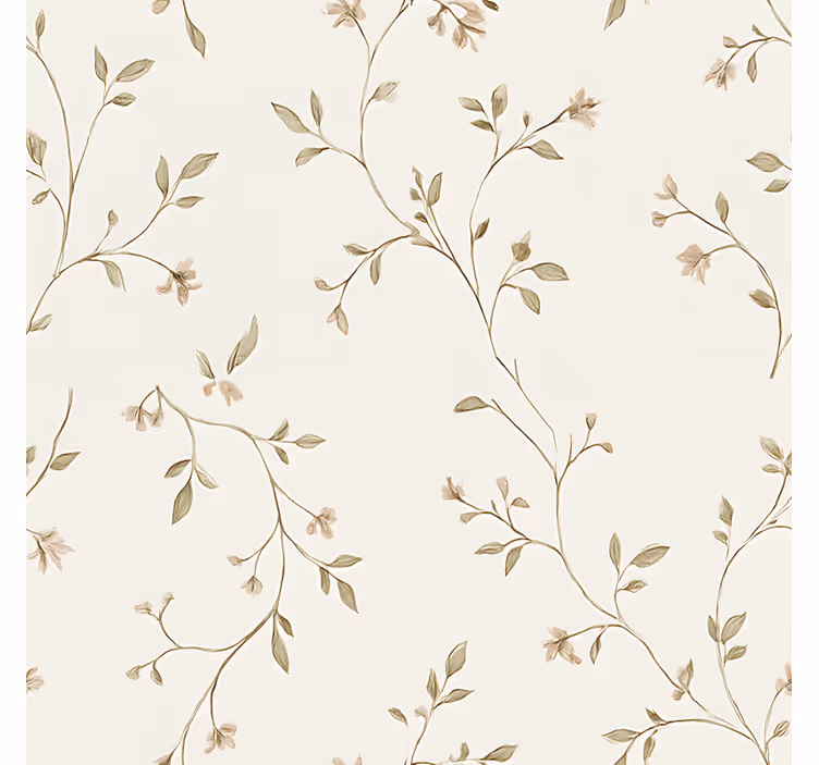 Witte achtergrond met bloemen rolgordijn woonkamer - TenStickers