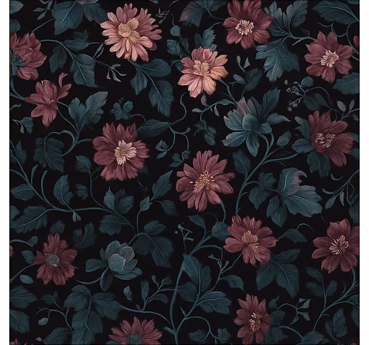 Donkere vintage botanicals rolgordijn thuis kantoor - TenStickers