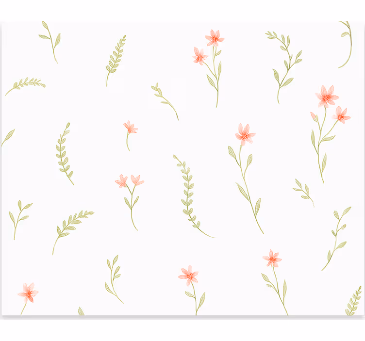 Pastel weidebloemen kinderkamer rolgordijn - TenStickers
