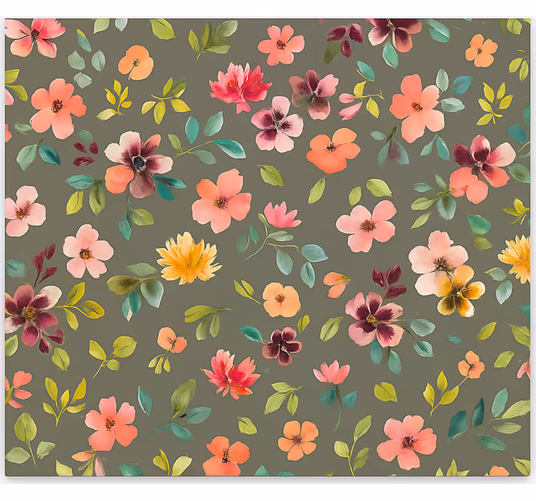 Levendige aquarelbloemen keuken rolgordijn - TenStickers