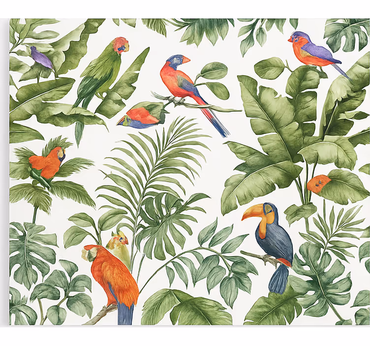 Tropische vogelprint rolgordijn woonkamer - TenStickers