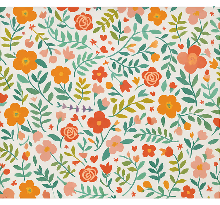 Vrolijke gestileerde bloemen rolgordijn babykamer - TenStickers
