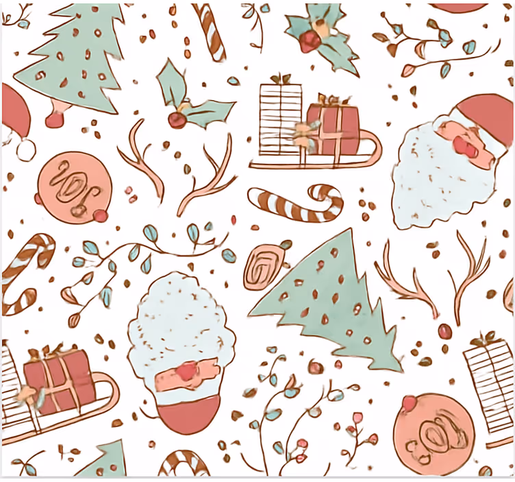 Scandinavisch kerstpatroon rolgordijn woonkamer - TenStickers