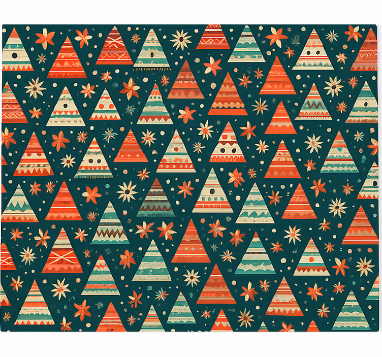 Rode en groene kerst rolgordijn woonkamer - TenStickers