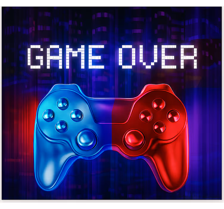 Neon cascade spel voorbij gamer rolgordijn - TenStickers