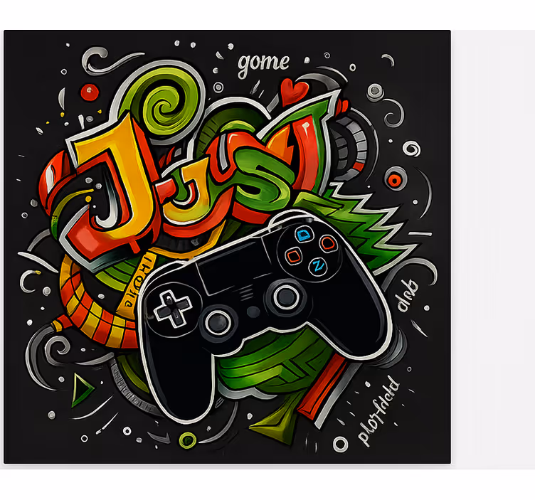 Graffiti gewoon gamecontroller gamer rolgordijn - TenStickers