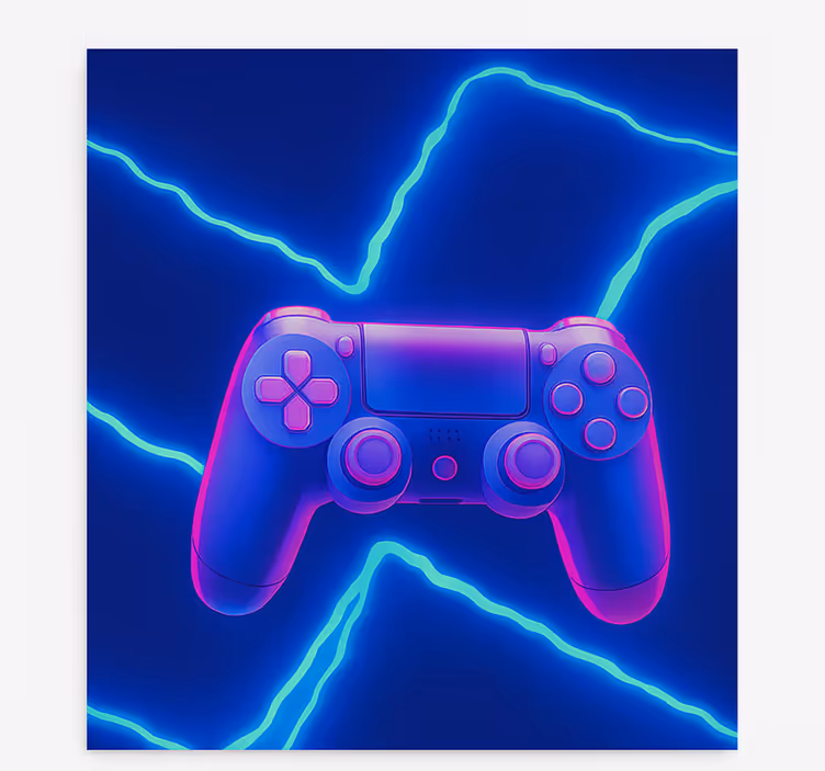 3d neon x-controller gamer rolgordijn - TenStickers