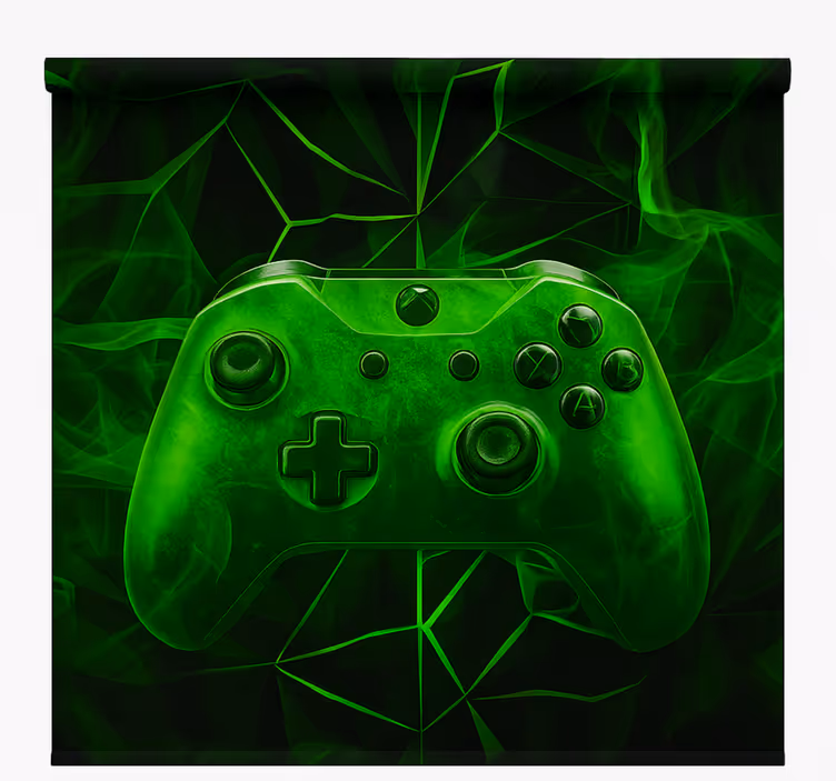 Neon groene mist controller gamer rolgordijn - TenStickers