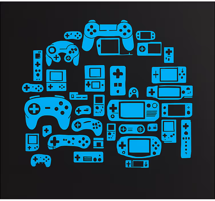Gamecontrollerbot gamer rolgordijn - TenStickers