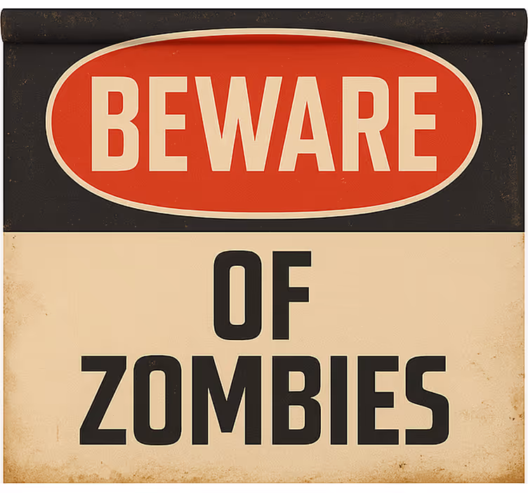 Pas op voor zombies gamer rolgordijn - TenStickers