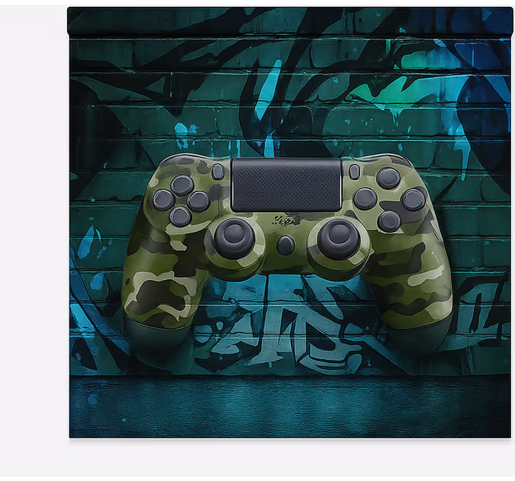 Cammo graffiti gamecontroller gamer rolgordijn - TenStickers