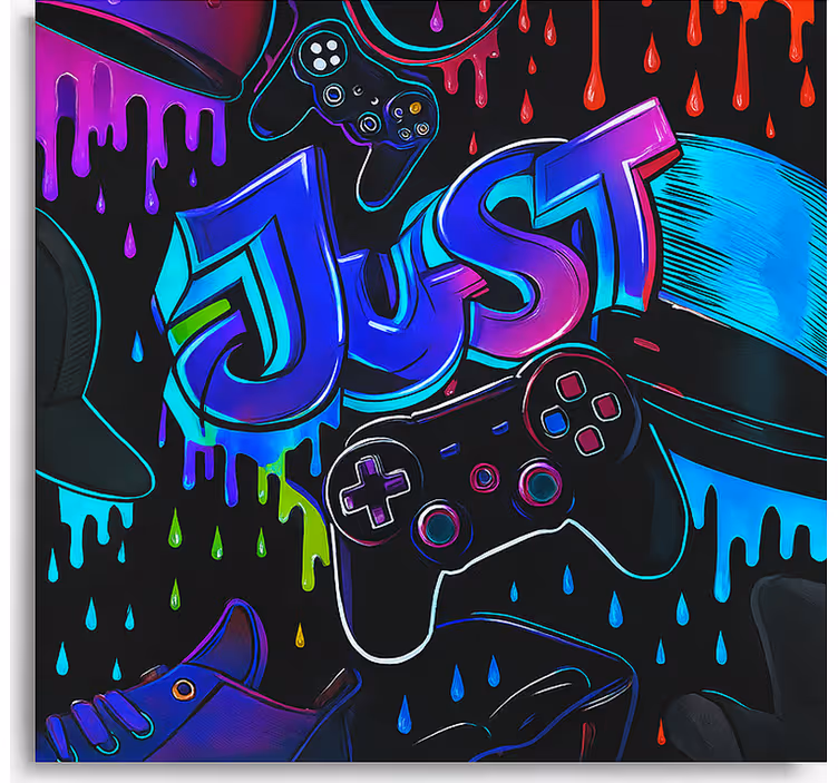 3d just-gamecontroller gamer rolgordijn - TenStickers