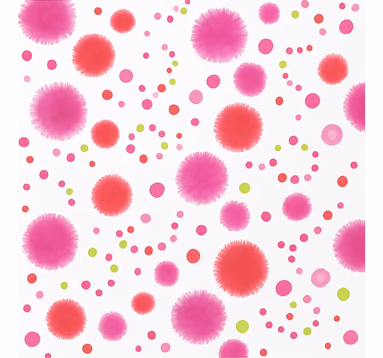 Roze poppatroon rolgordijn tienerkamer - TenStickers