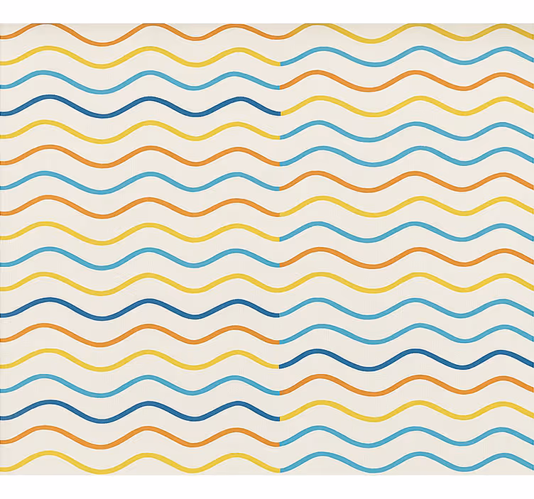 Gekleurde golvende lijnen rolgordijn tienerkamer - TenStickers