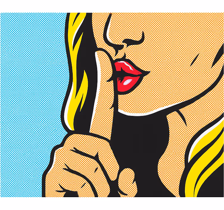 Popart meisje dat sist rolgordijn tienerkamer - TenStickers