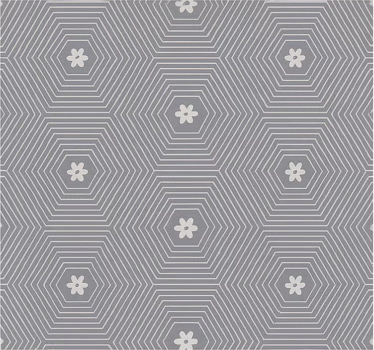 Grijze zeshoek geometrisch rolgordijn tienerkamer - TenStickers