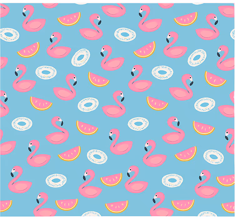 Watermeloen en flamingo's rolgordijn tienerkamer - TenStickers
