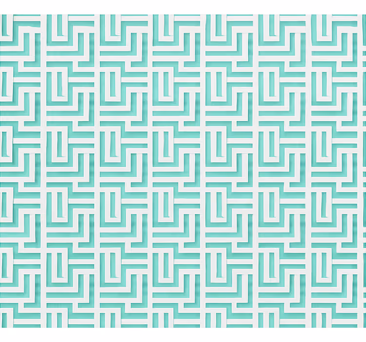 Blauw geometrisch vierkanteneffect eetkamer rolgordijn - TenStickers