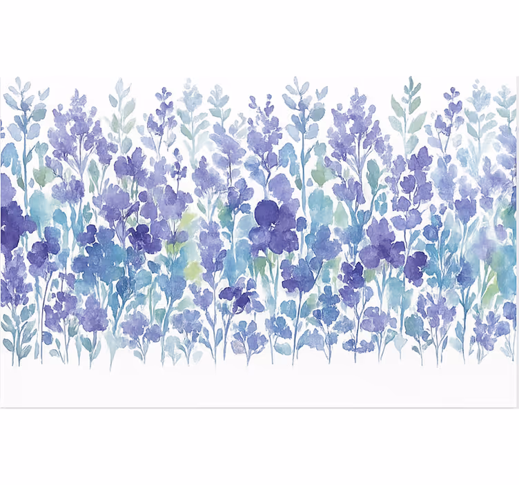 Lavendel bloemenveld rolgordijn eetkamer - TenStickers