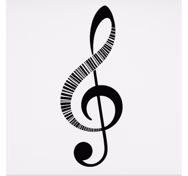 Muzieknoot rolgordijn tienerkamer - TenStickers