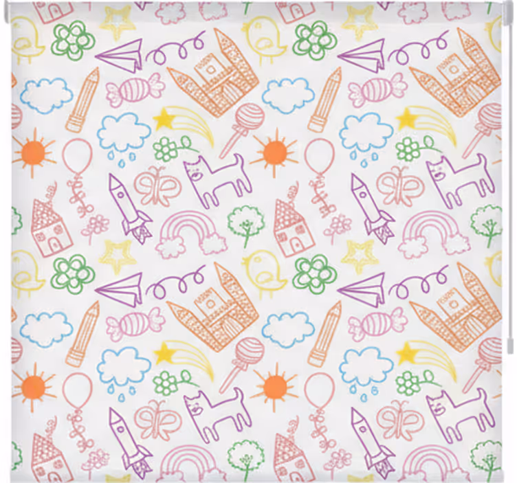 Rolgordijn scandinavisch speelse krabbels print - TenStickers