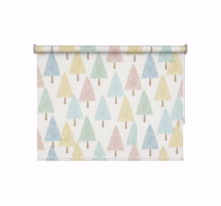 Rolgordijn scandinavisch pastel nordic bomen - TenStickers