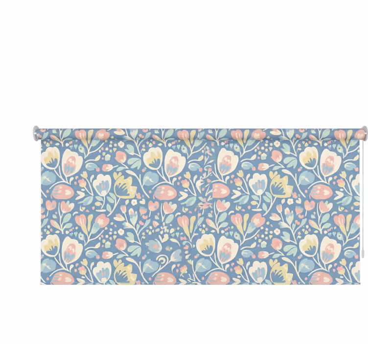 Rolgordijn scandinavisch pastel nordic bloemen - TenStickers