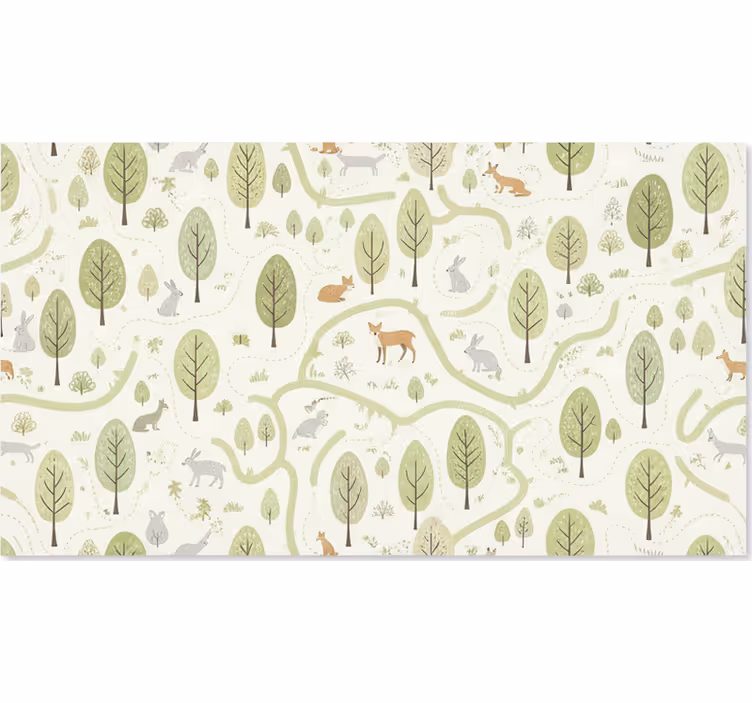 Rolgordijn scandinavisch kunstzinnig abstract bos bomen - TenStickers