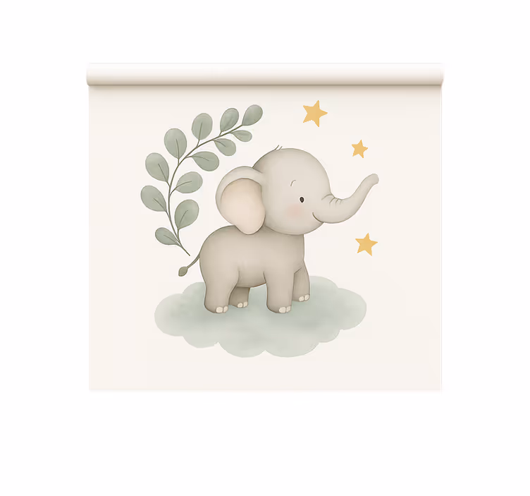 Rolgordijn scandinavisch aanpasbare wolkenbabyolifant - TenStickers