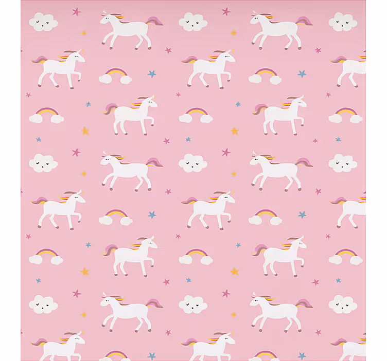 Rolgordijn scandinavisch roze dansende eenhoorns - TenStickers