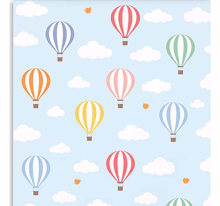 Rolgordijn scandinavisch pastel kleur luchtballonrit - TenStickers
