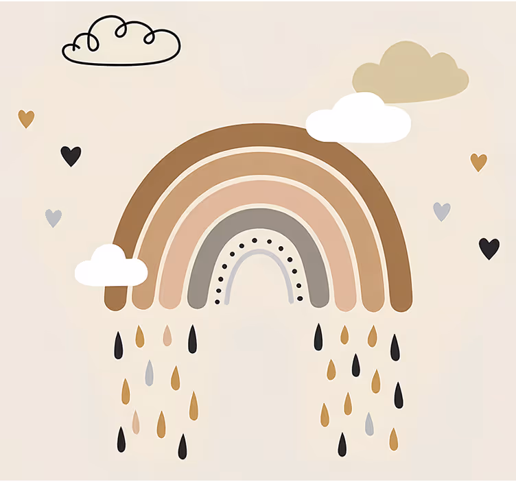 Rolgordijn scandinavisch nude tinten regenboog - TenStickers