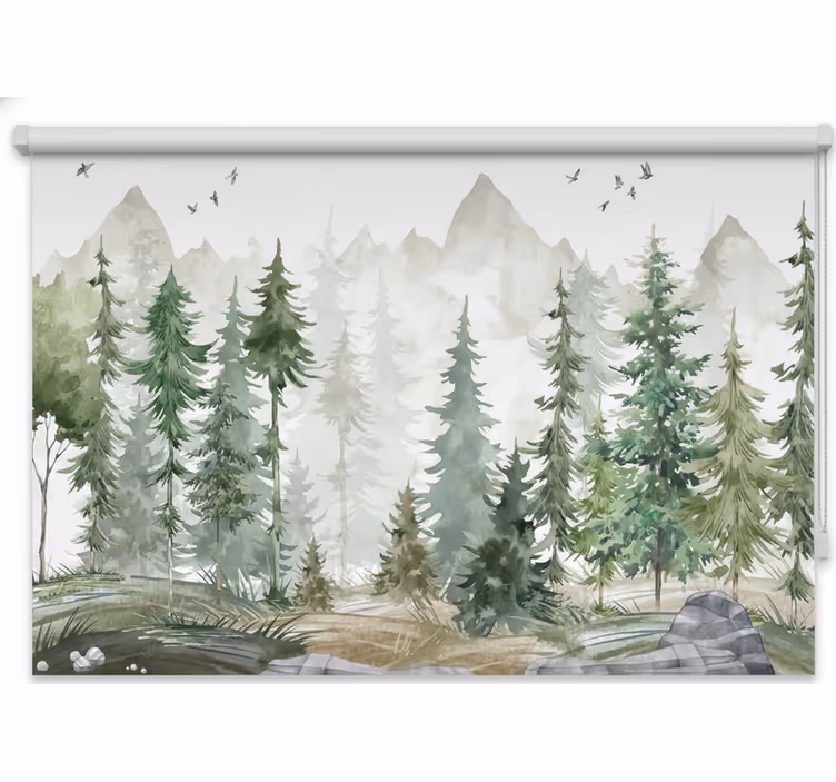 Rolgordijn bomen nordic den minimal - TenStickers
