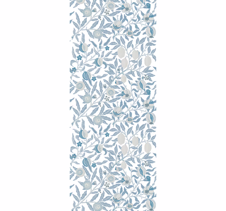 Badkamer rolgordijn blauwe bloemen victoriaans stijl - TenStickers
