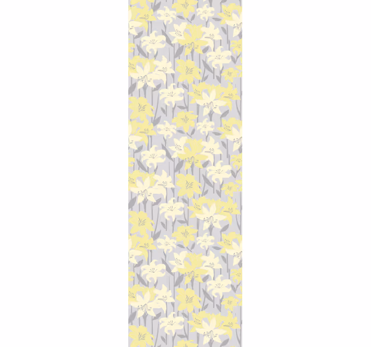Eetkamer rolgordijn met gele bloemen - TenStickers