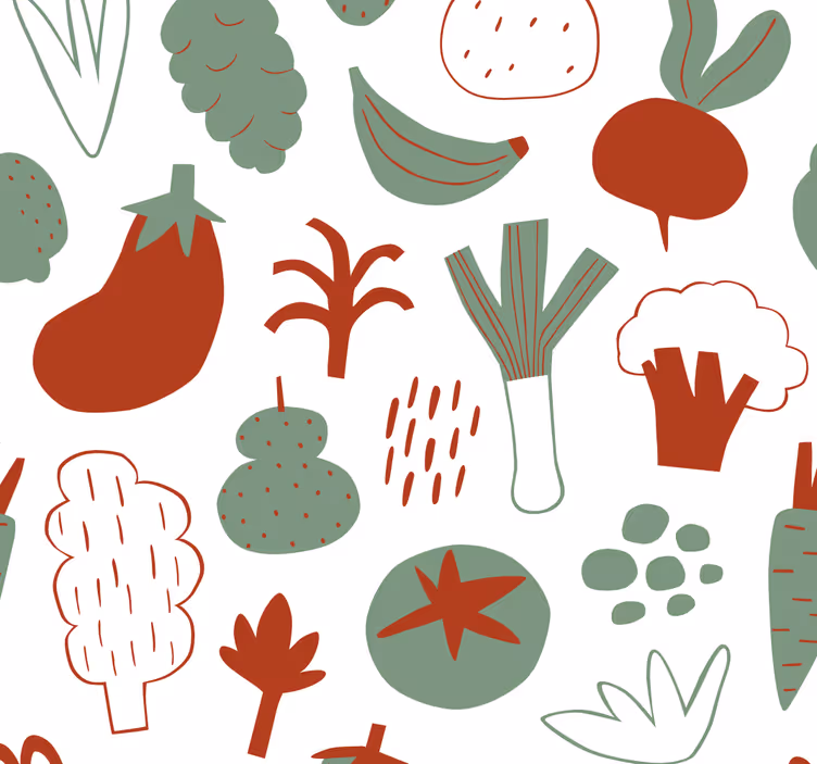 Keuken rolgordijn kleurrijke groenten - TenStickers