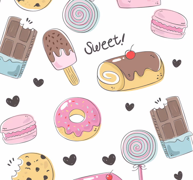 Keuken rolgordijn met zoete lekkernijen motief - TenStickers