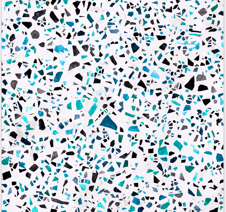 Keuken rolgordijn blauw terrazzo motief - TenStickers