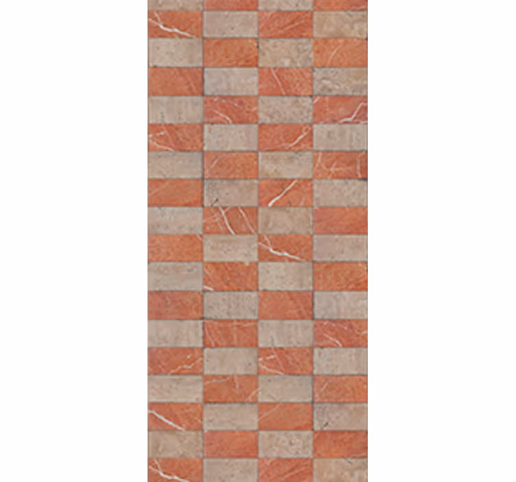 Keuken rolgordijn geometrische beige tegels - TenStickers
