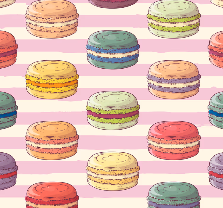 Keuken rolgordijn kleurrijk macarons patroon - TenStickers