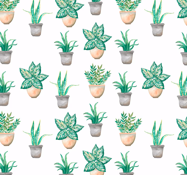 Keuken rolgordijn met potplantenpatroon - TenStickers