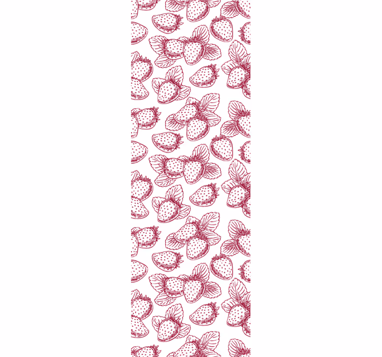 Keuken rolgordijn aardbeien schetsen - TenStickers